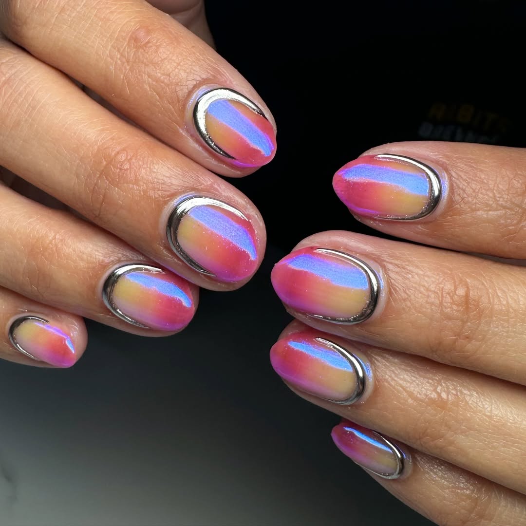 Vibrant Chrome Nail Art