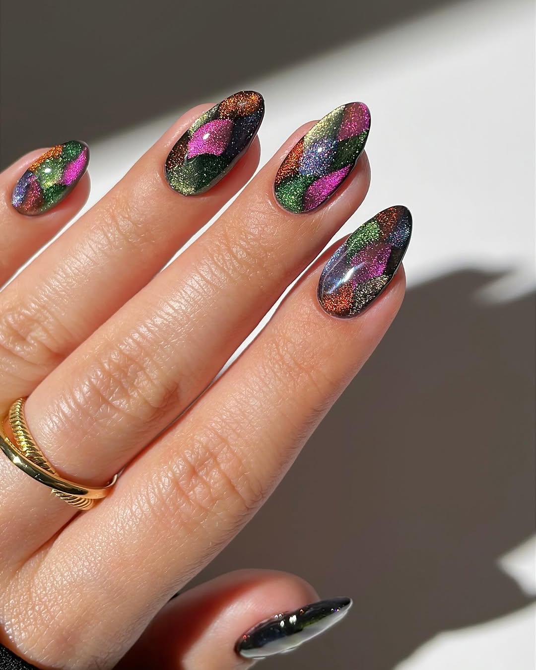 Vibrant Chrome Nail Design