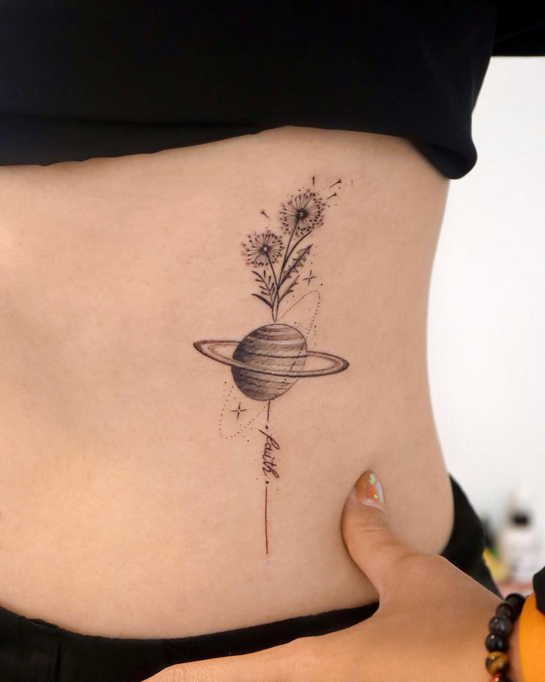 Whimsical dandelion merging with a planet design