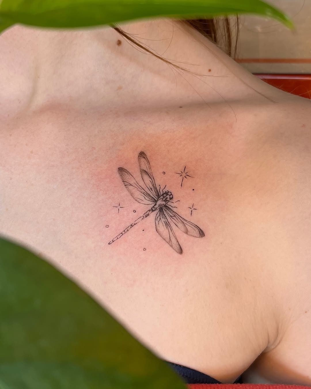 Stunning Dragonfly Tattoo on Shoulder Skin