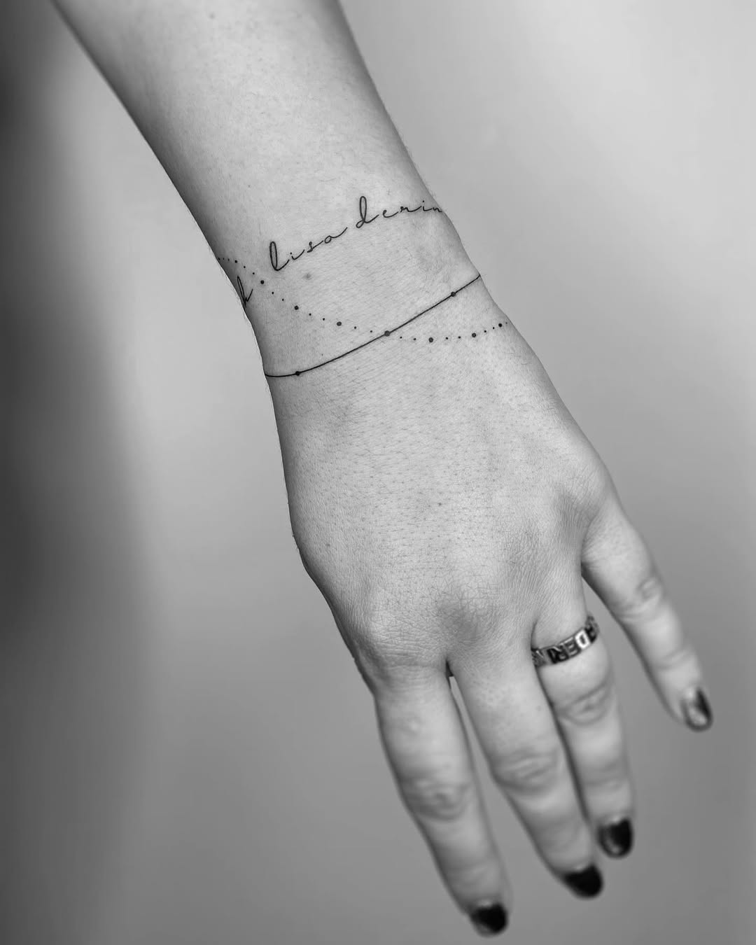 Elegant Wrist Tattoo with Personal Touch