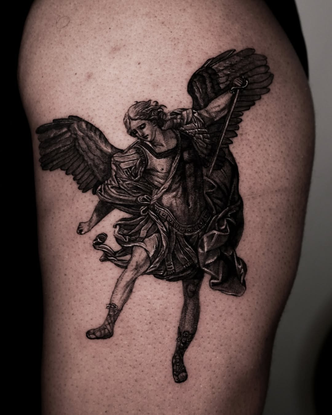 Majestic angel tattoo in stunning detail