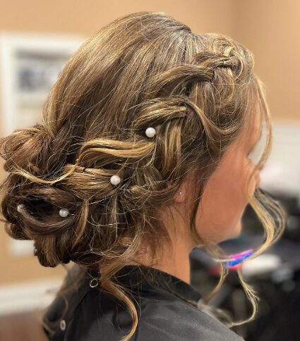 Braided Updo with Pearls