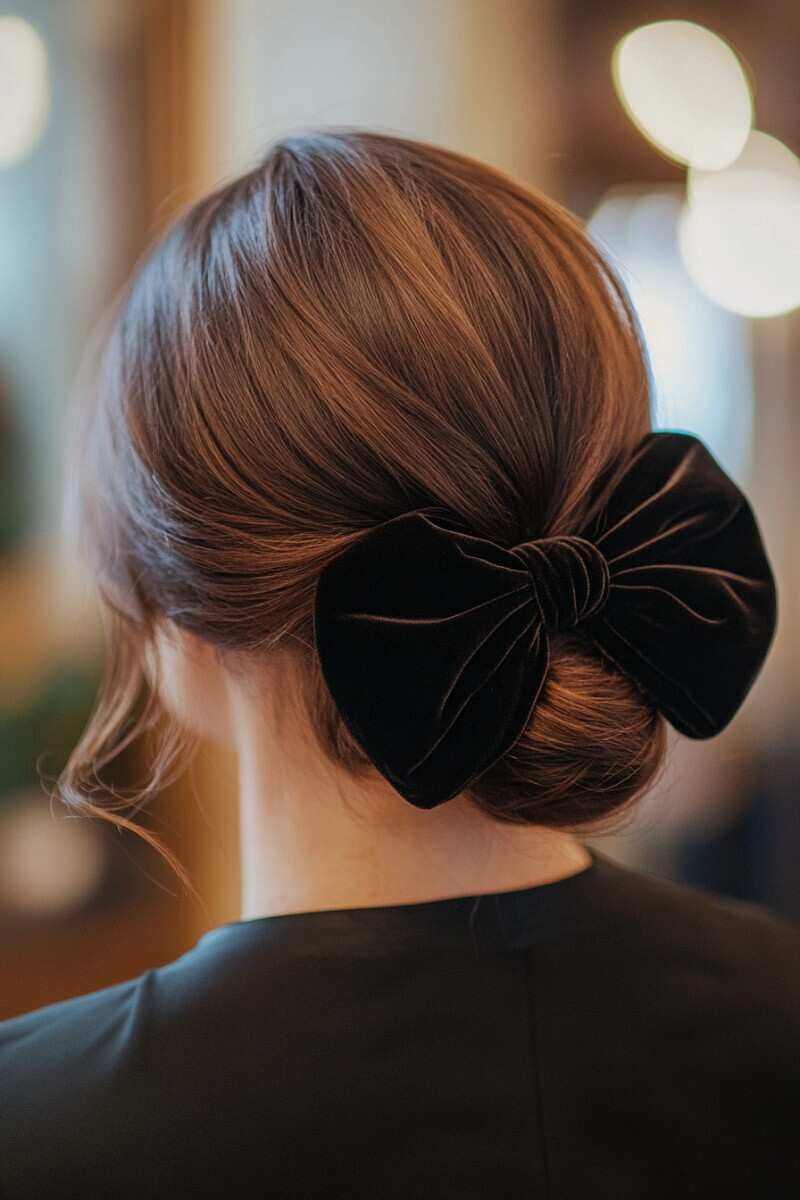 Chic Bun with Bow