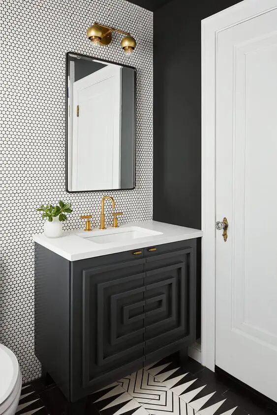 Stylish Geometric Modern Bathroom Decor Ideas