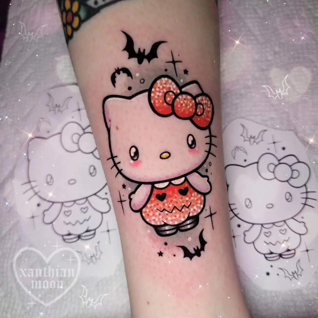 Cute Hello Kitty in Gothic Aesthetic Style