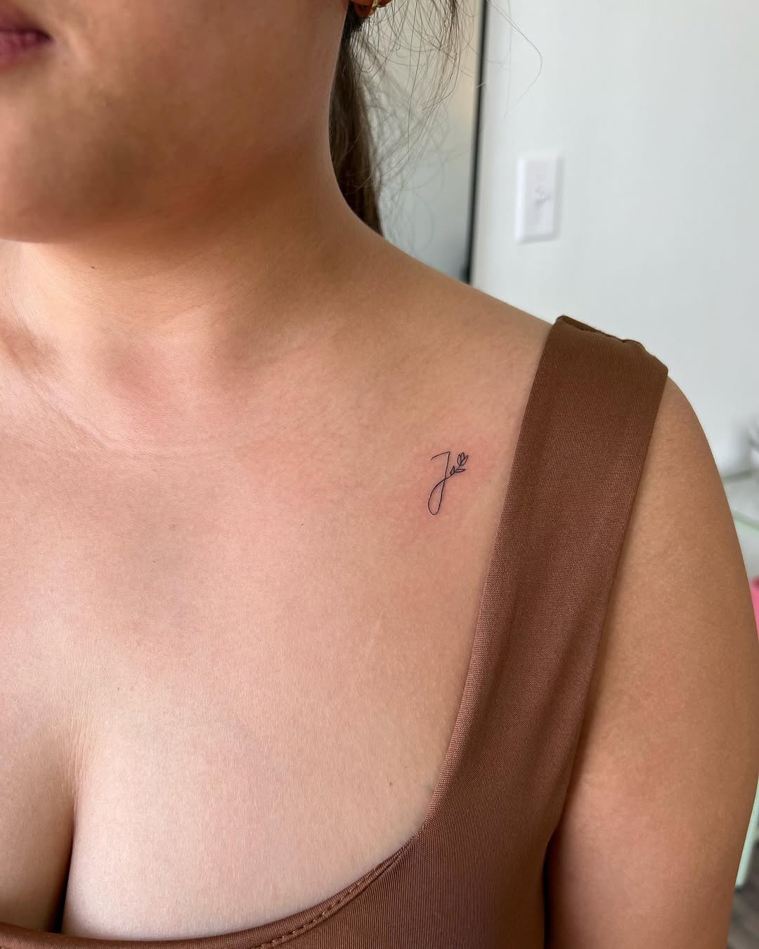 Stylish Initials Tattoo on the Shoulder