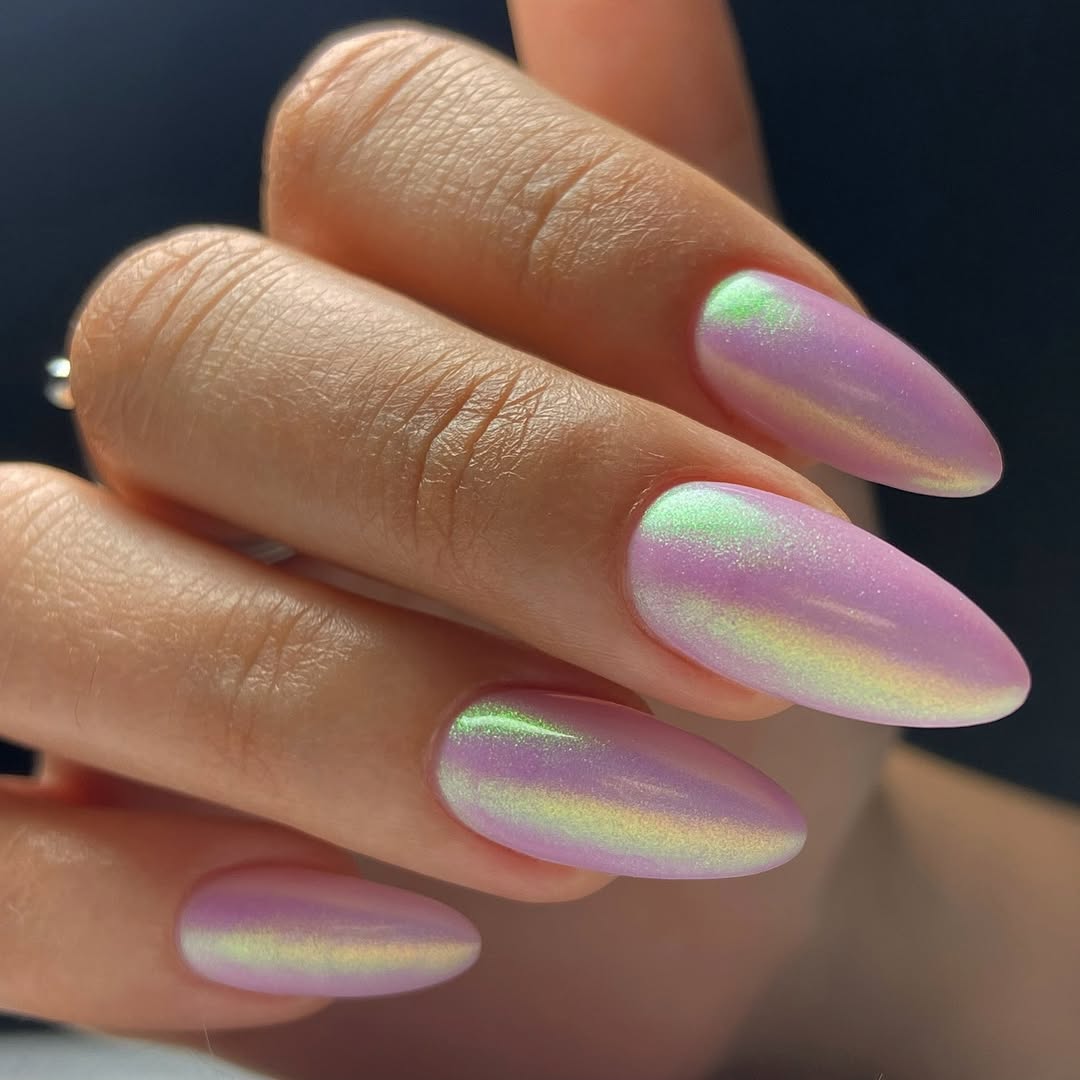 Iridescent Chrome Nails