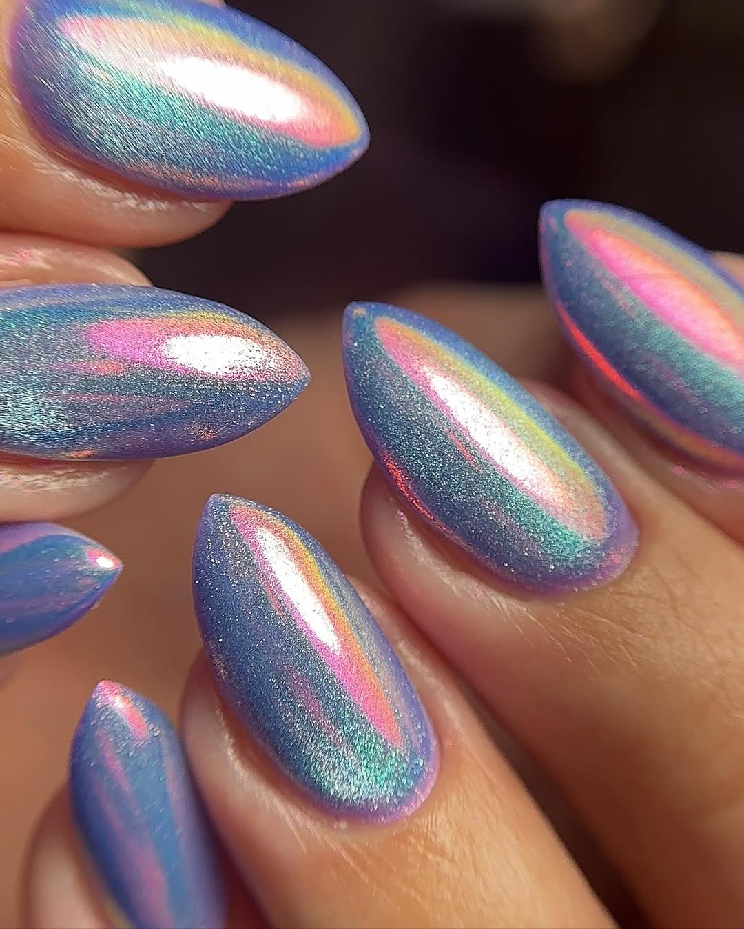 Iridescent Chrome Nails