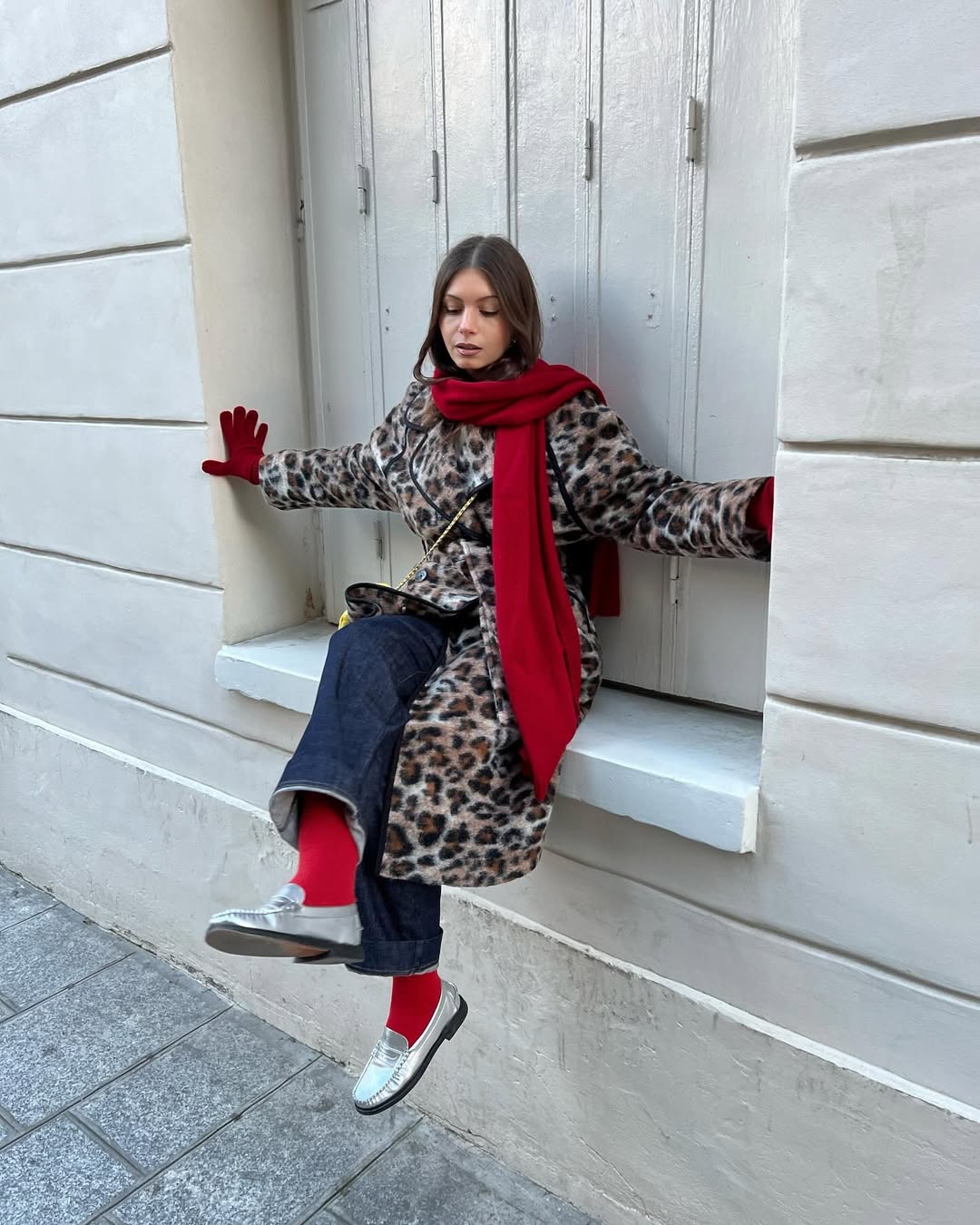 Chic winter loafer outfit with a twist