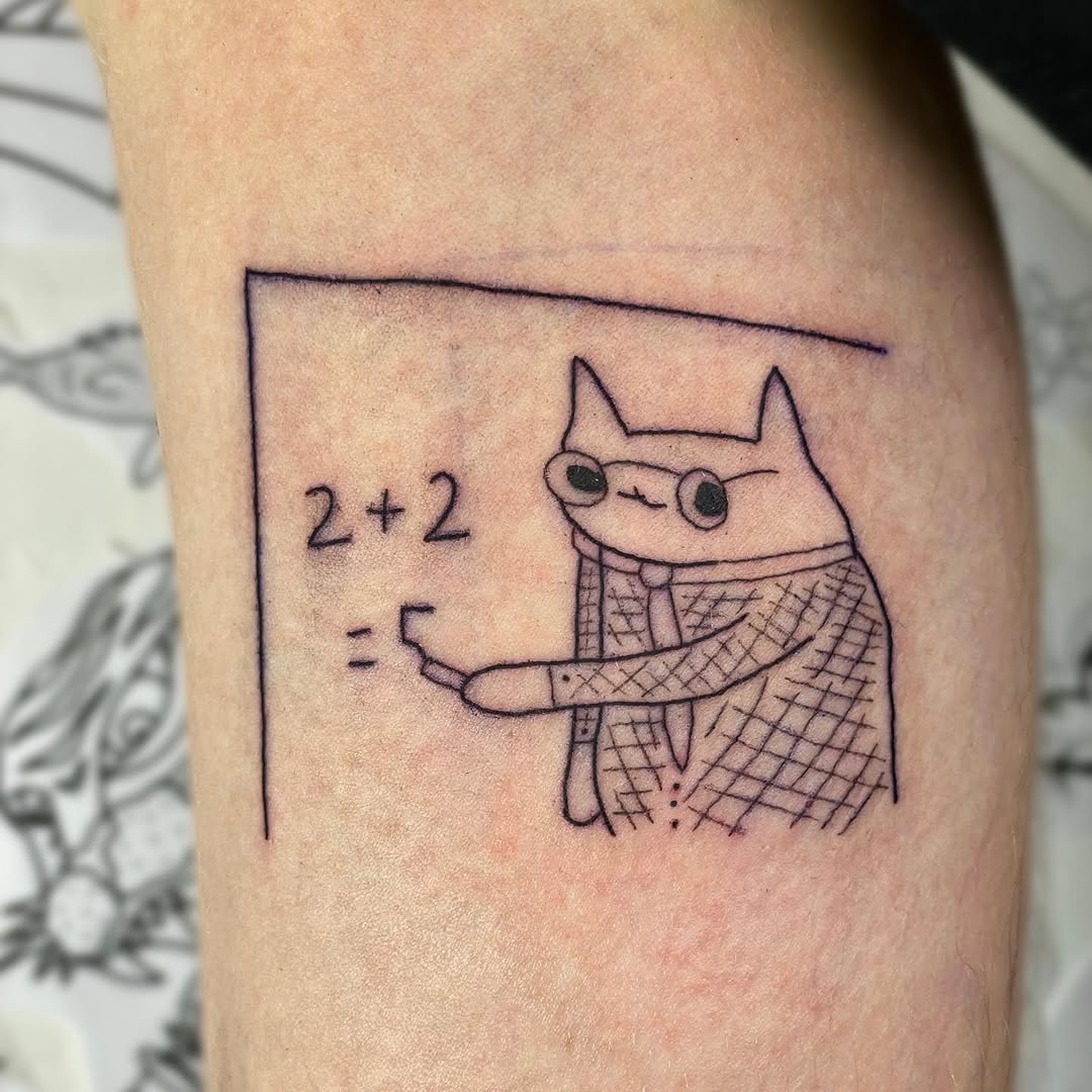 Whimsical cat illustrating a math problem