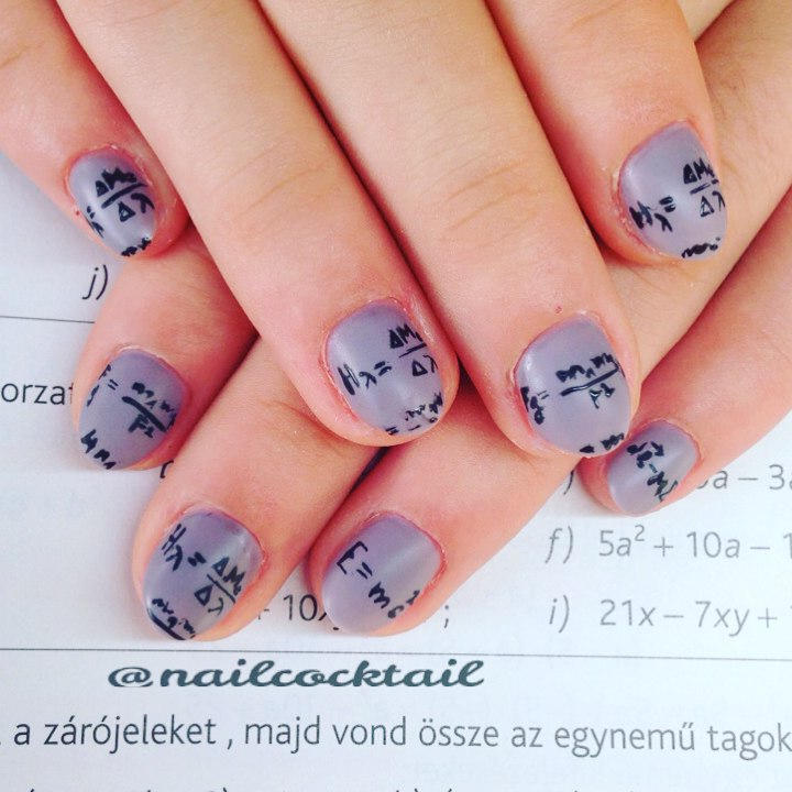 Stylish Algebra-Inspired Nail Art for Students