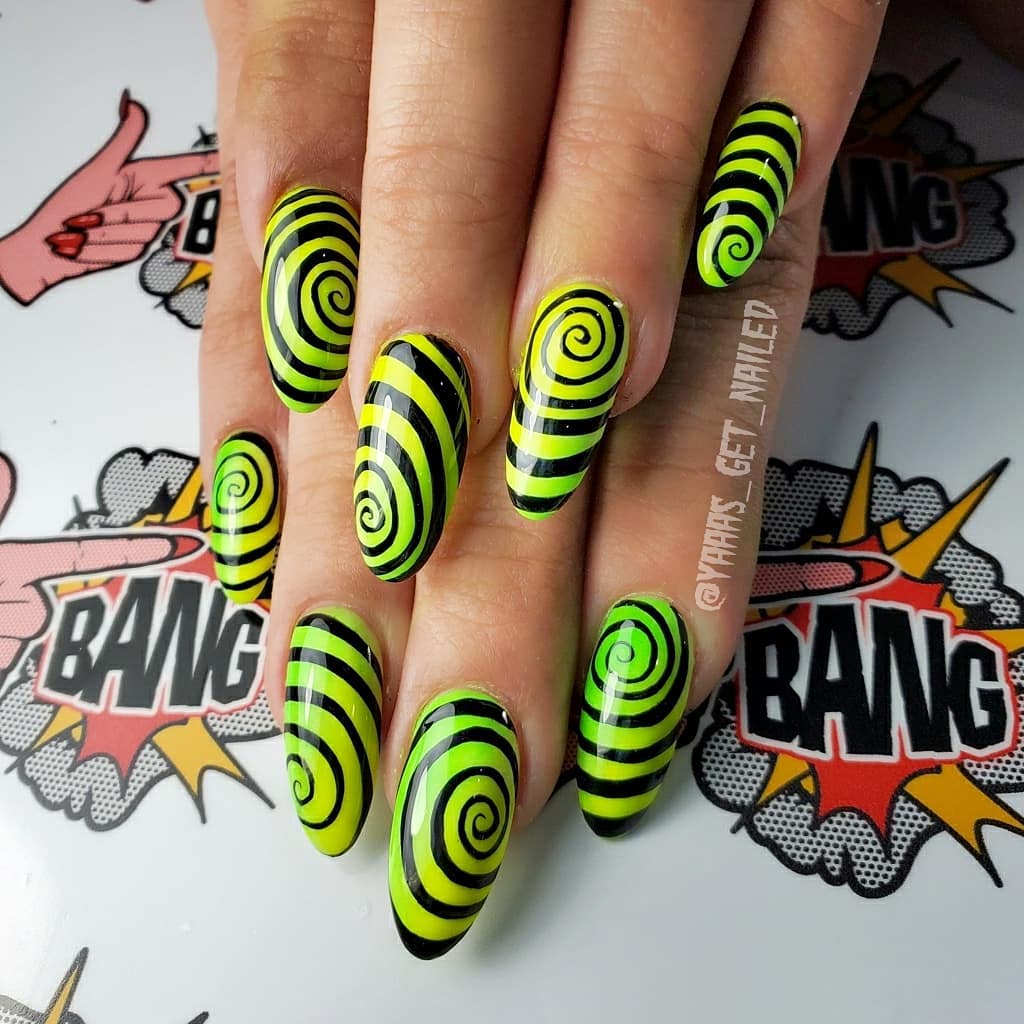 Vibrant Swirls for Math Enthusiasts' Nails