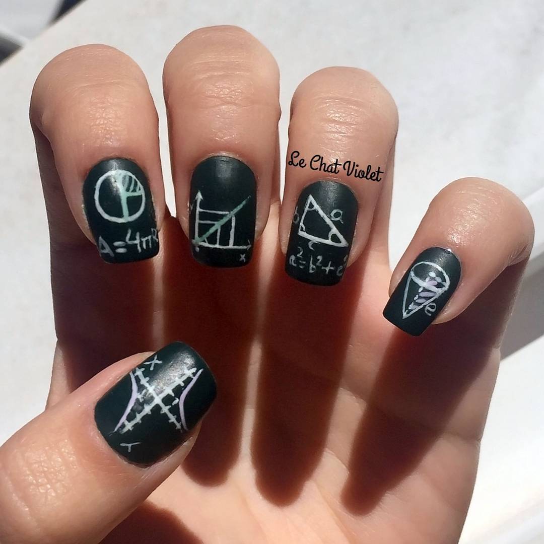 Chic Math-Inspired Nail Art Design