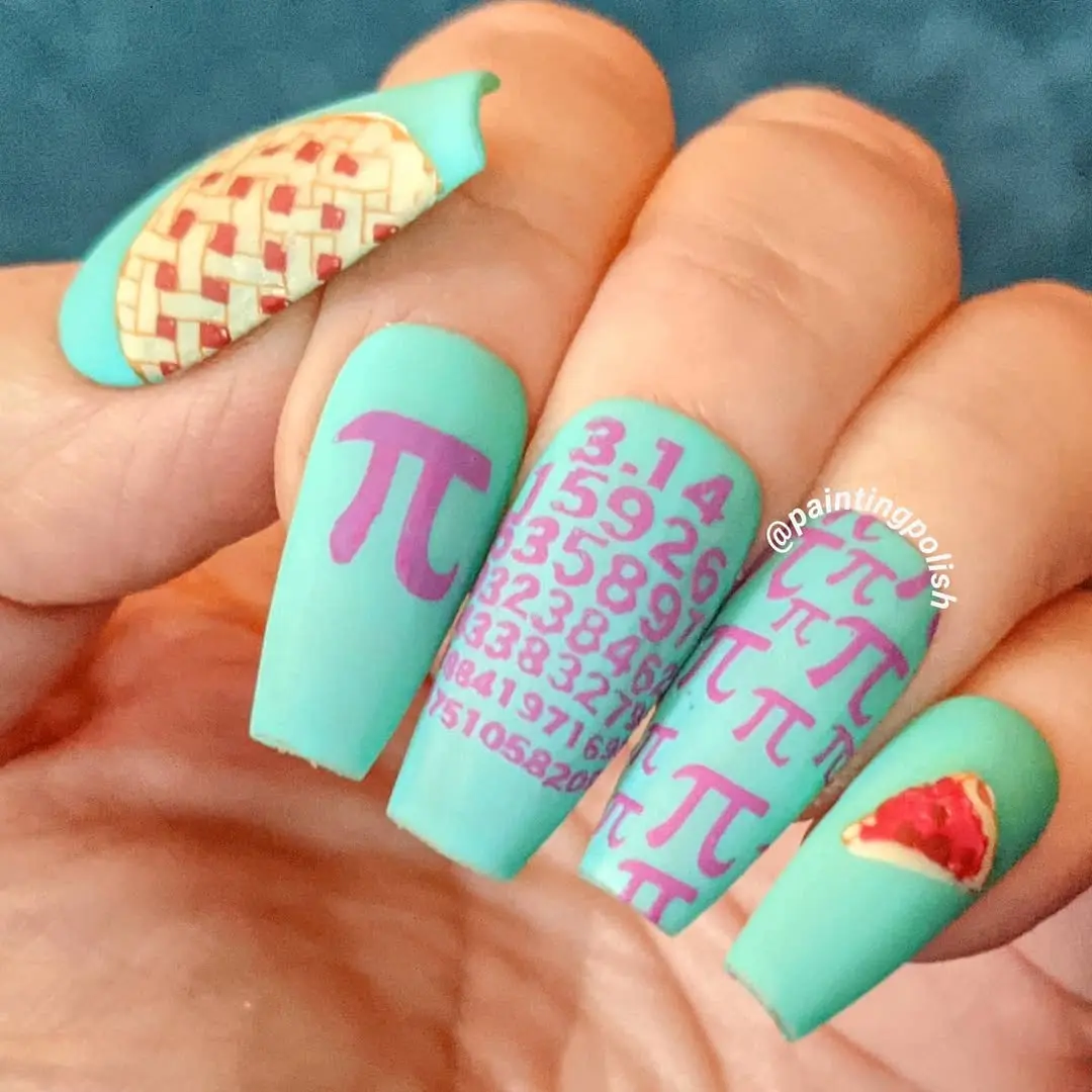 Colorful Math Inspired Nail Art Design