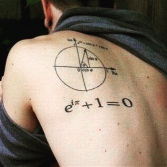 Euler's formula on a minimalist tattoo