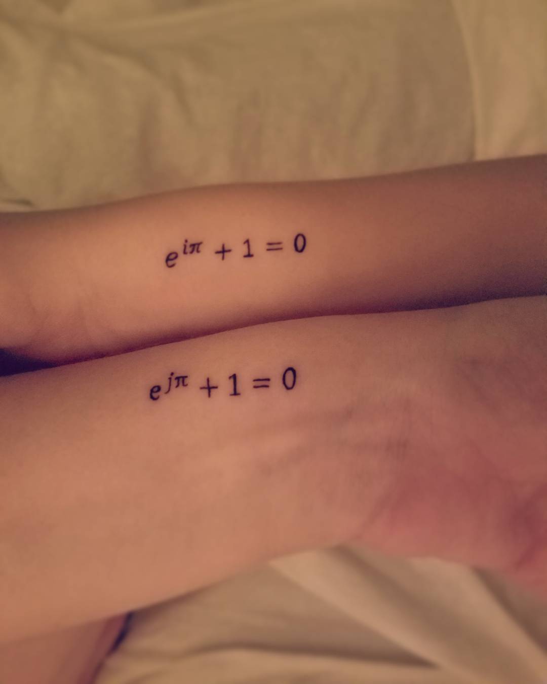 Elegant representation of Euler's identity tattoo