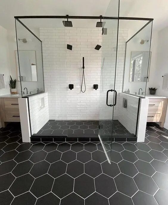 Sleek and Modern Geometric Bathroom Design