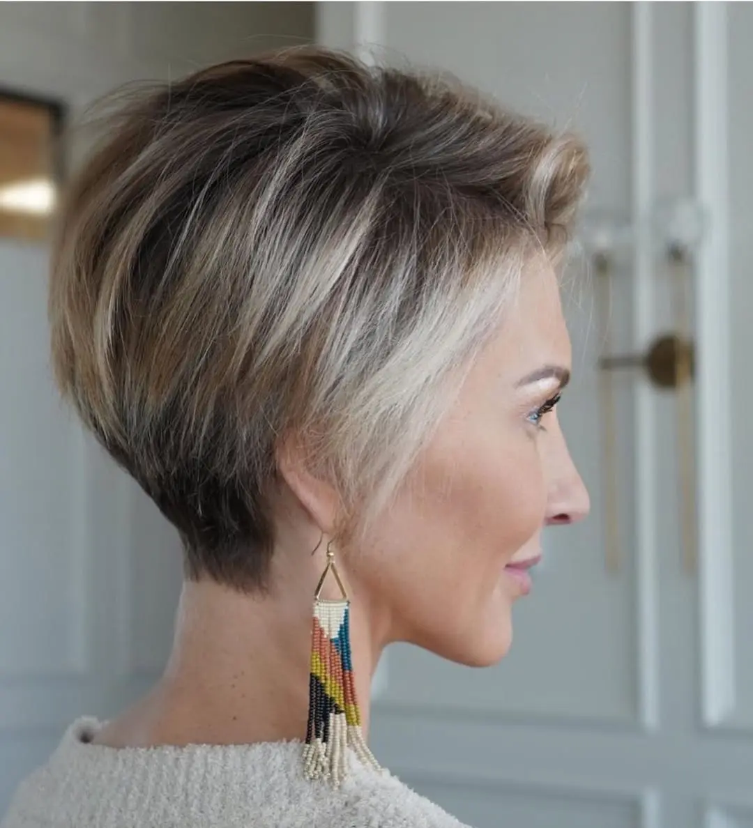 Chic Side View of a Pixie Bob Haircut