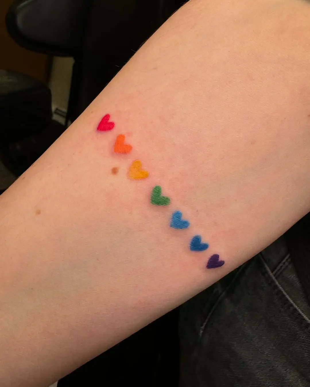 Vibrant Rainbow Heart Tattoo Design