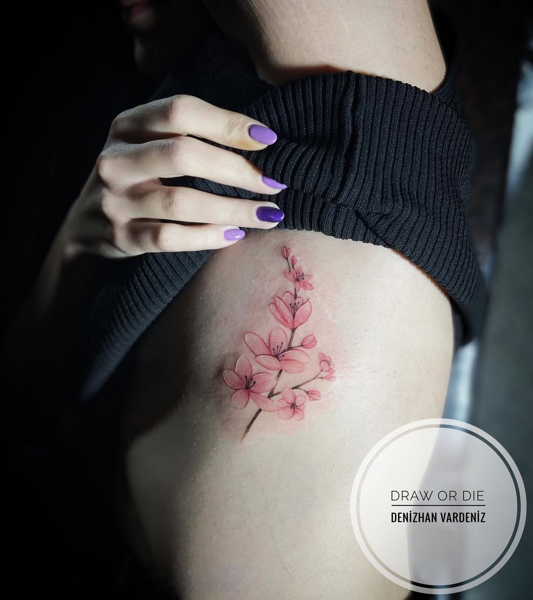 Elegant Floral Rib Tattoo Inspiration