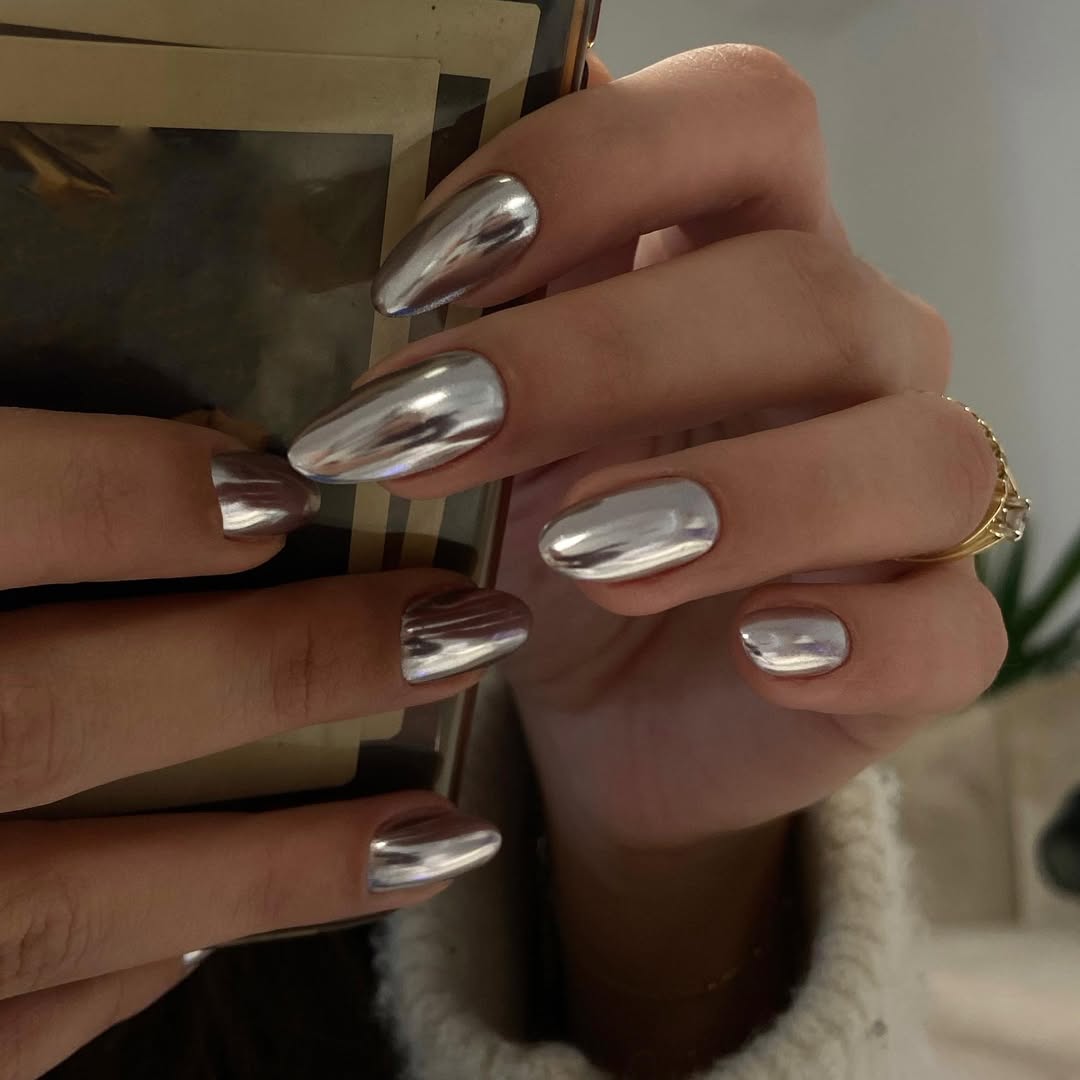 Glistening Chrome Nails