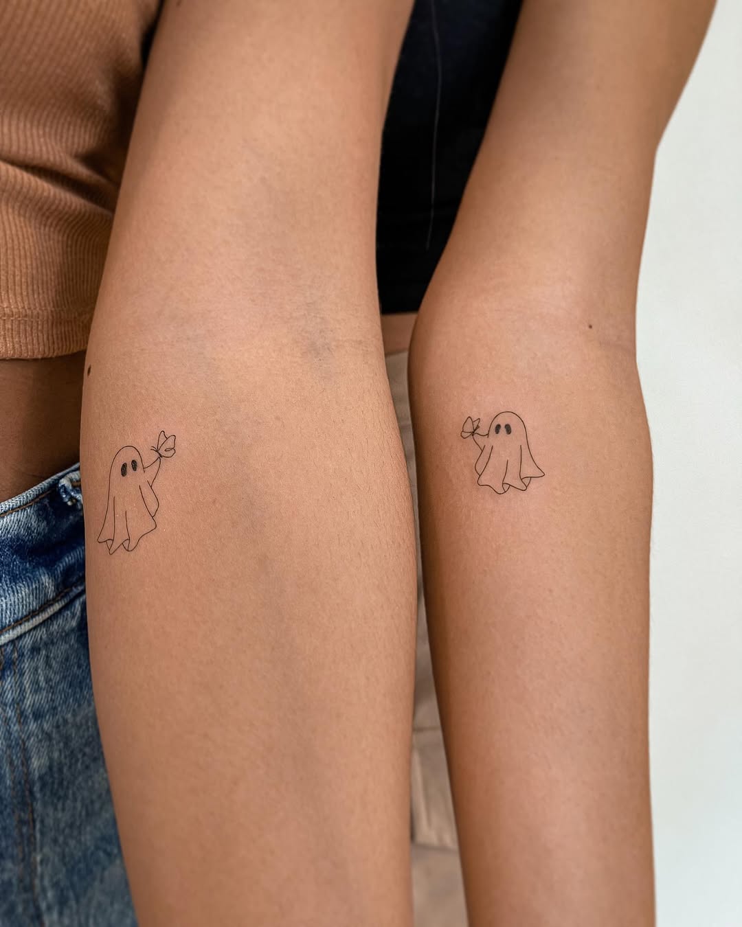 Adorable ghost tattoos symbolizing sisterhood