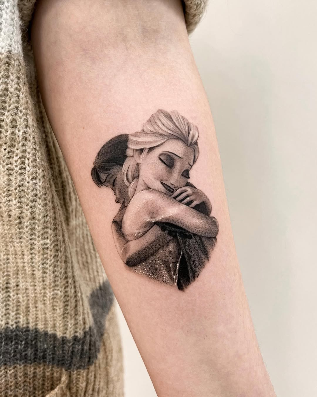 Sisterly love captured in elegant ink