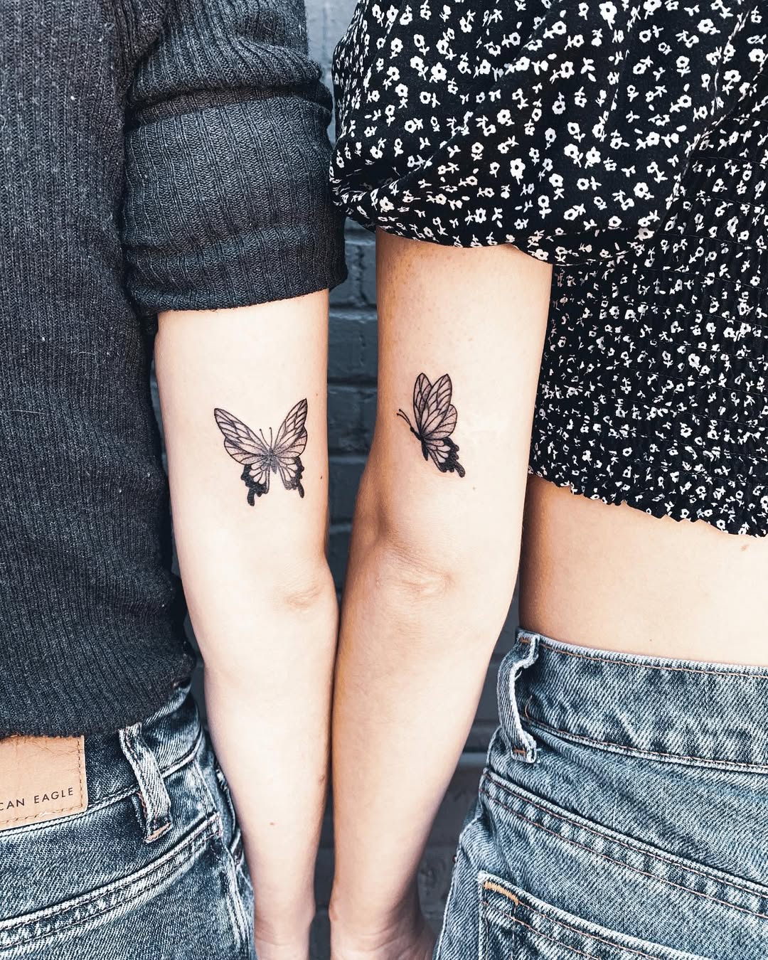 Beautiful butterfly tattoos symbolizing sisterhood