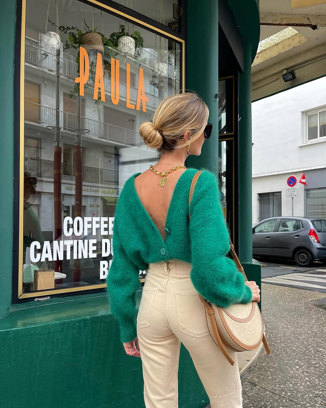 Chic Green Sweater Look