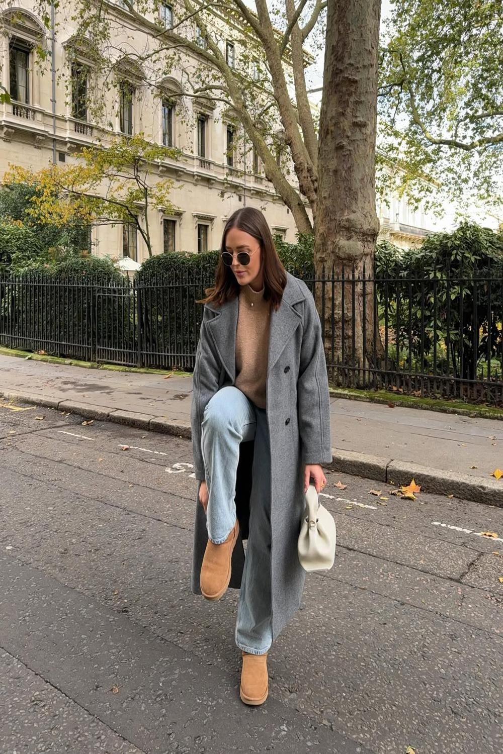 Effortlessly chic winter uggs outfit on the street