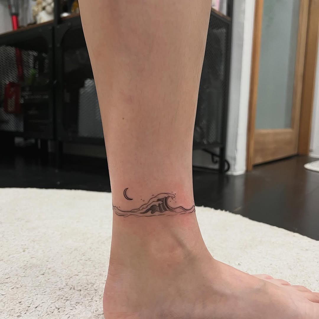 Minimalist Wave Tattoo