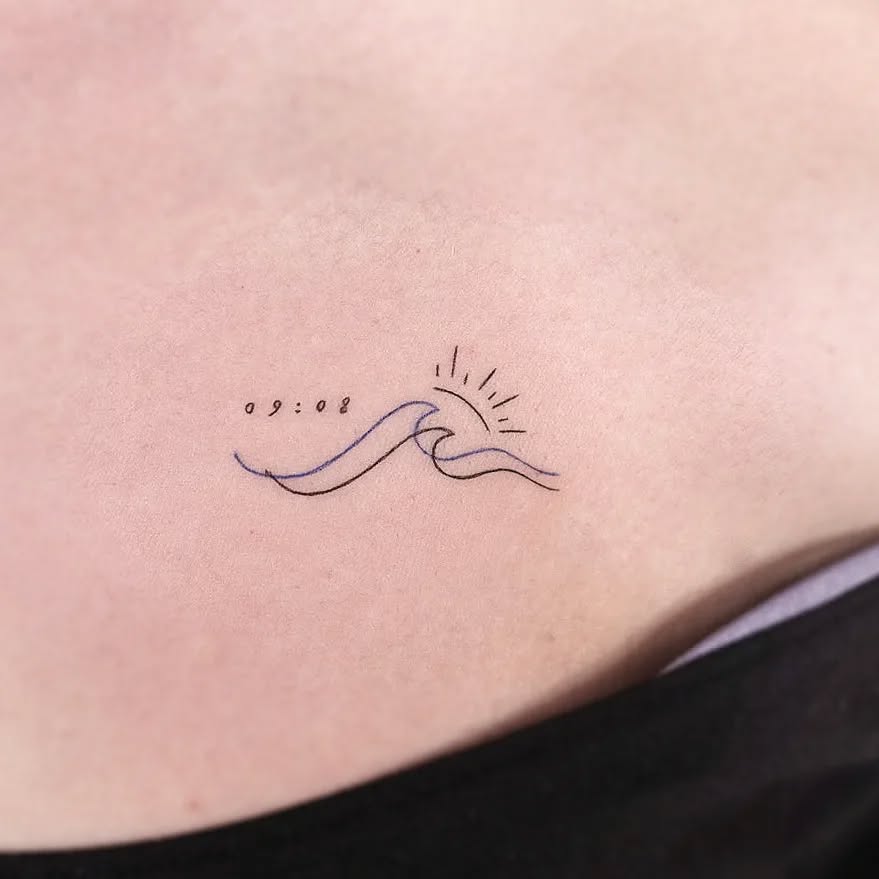 Minimal Wave Tattoo