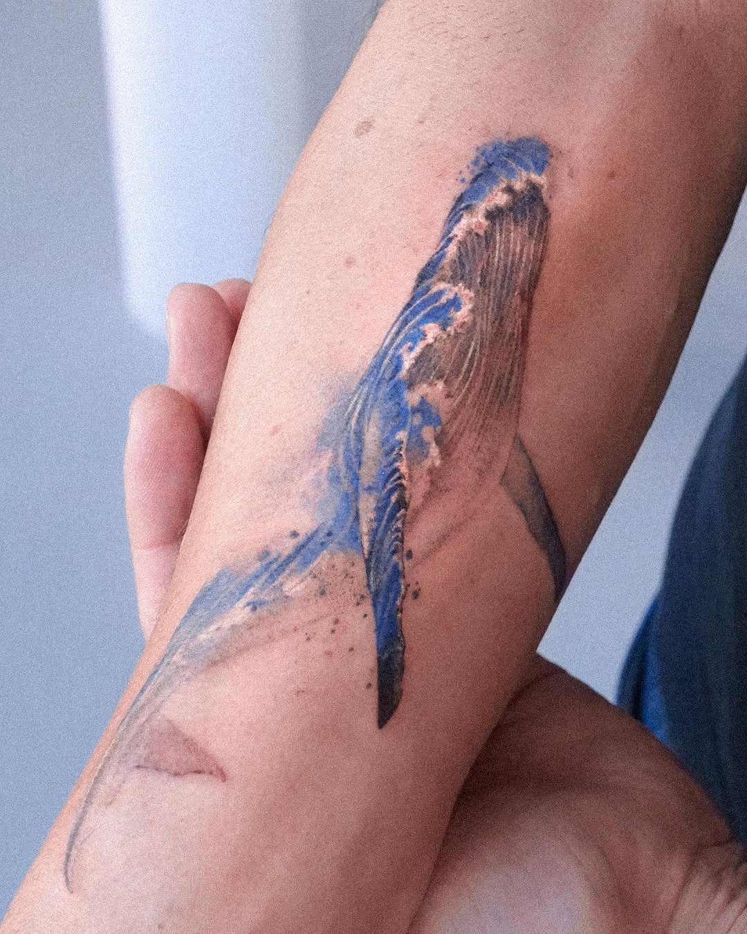 Colorful Whale Tattoo for Elegant Expression