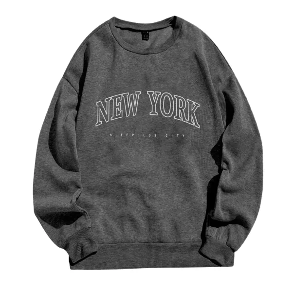 Versatile New York Letter Print Hoodie - Classic Graphic Pullover Sweatshirt - Image 8