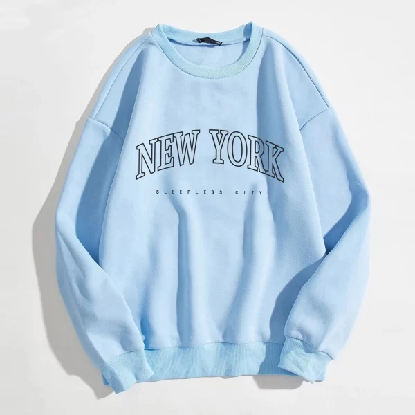 Versatile New York Letter Print Hoodie - Classic Graphic Pullover Sweatshirt - Image 3