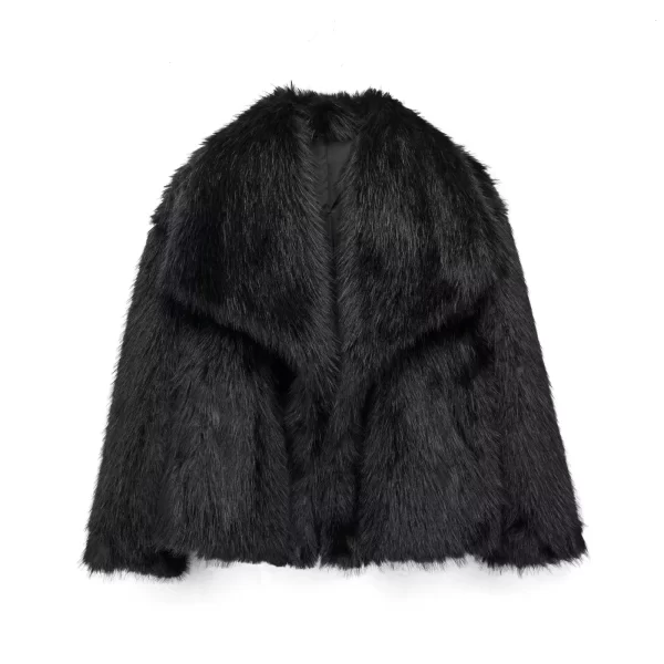 Chic Faux Fur Long Sleeve Jacket for Women - Image 8