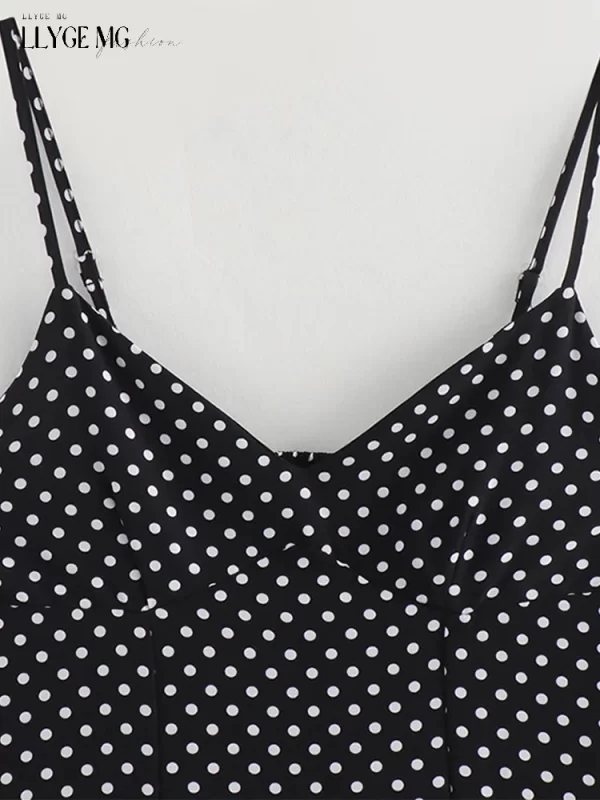 Vintage Dot Print A-Line Slip Dress for Women - Image 5