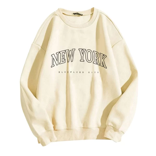 Versatile New York Letter Print Hoodie - Classic Graphic Pullover Sweatshirt - Image 4