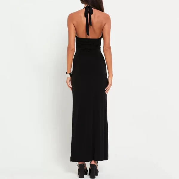 Elegant Hollow Out Maxi Dress for Women - Summer Party Style - Image 3