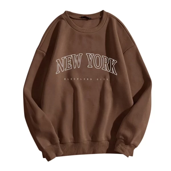 Versatile New York Letter Print Hoodie - Classic Graphic Pullover Sweatshirt