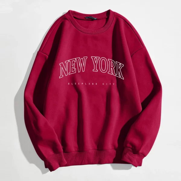 Versatile New York Letter Print Hoodie - Classic Graphic Pullover Sweatshirt - Image 6