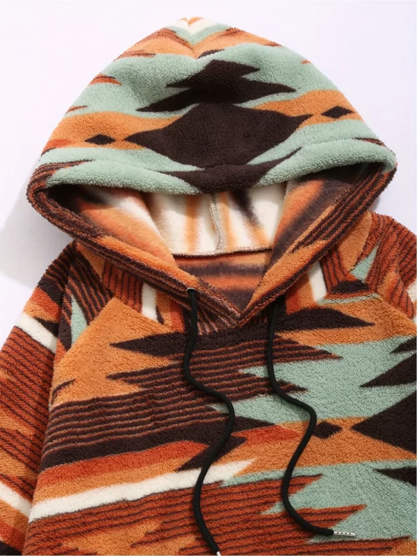 Women's Ultra-Fine Fleece Hooded Aztec Sweater - Image 3