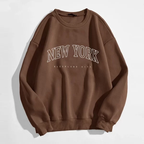 Versatile New York Letter Print Hoodie - Classic Graphic Pullover Sweatshirt - Image 7