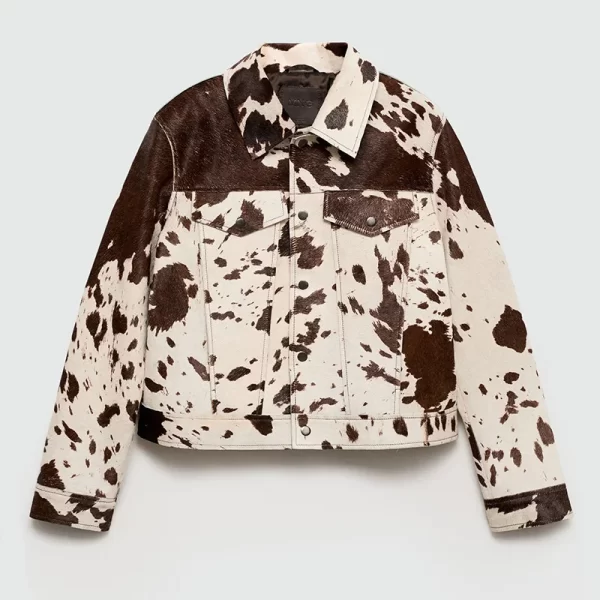 Chic Print Casual Jacket for Women - Turn-Down Collar, Autumn/Winter Outerwear - Image 6