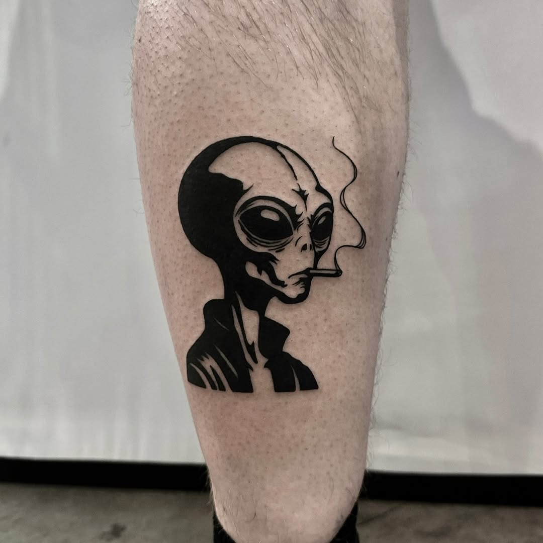 Unique Alien Tattoo with a Cool Vibe