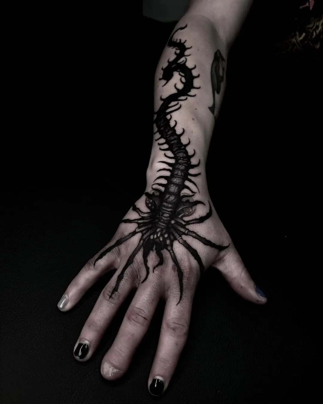 Intricate Scorpion Tattoo with Alien Vibes