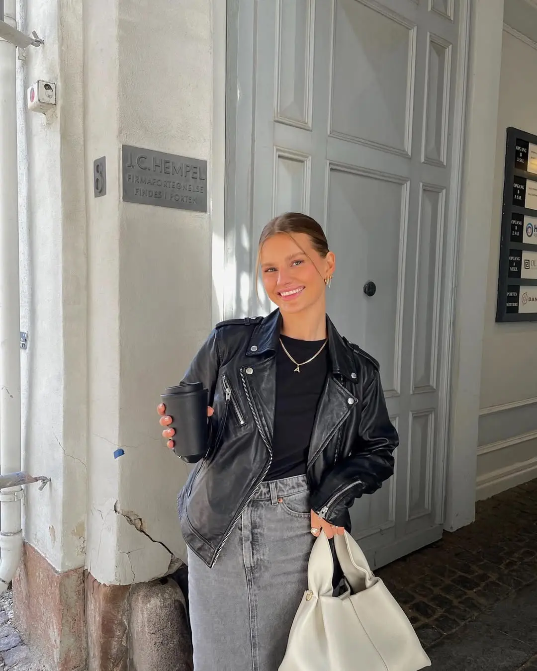 Chic Everyday Layering with a Leather Jacket