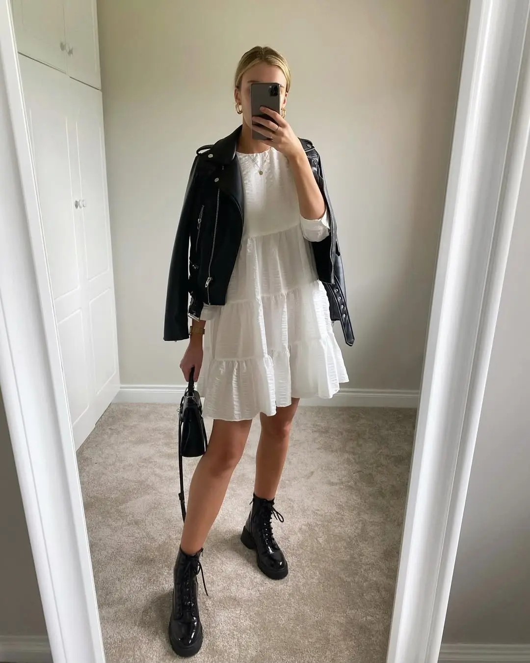 Edgy Meets Chic in Layered Leather Style