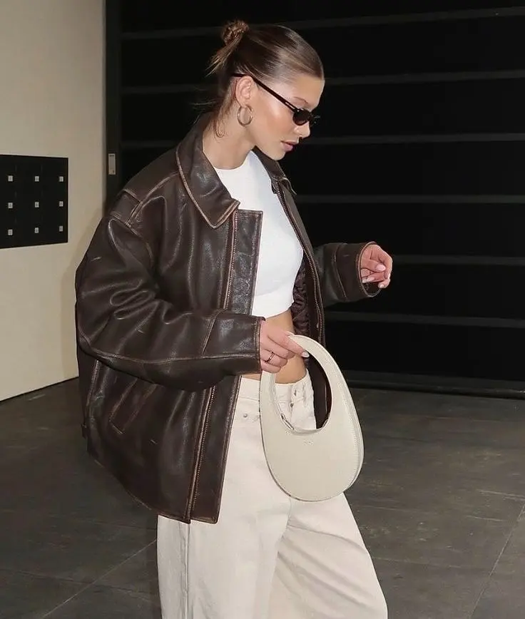 Casual chic with stylish leather outerwear